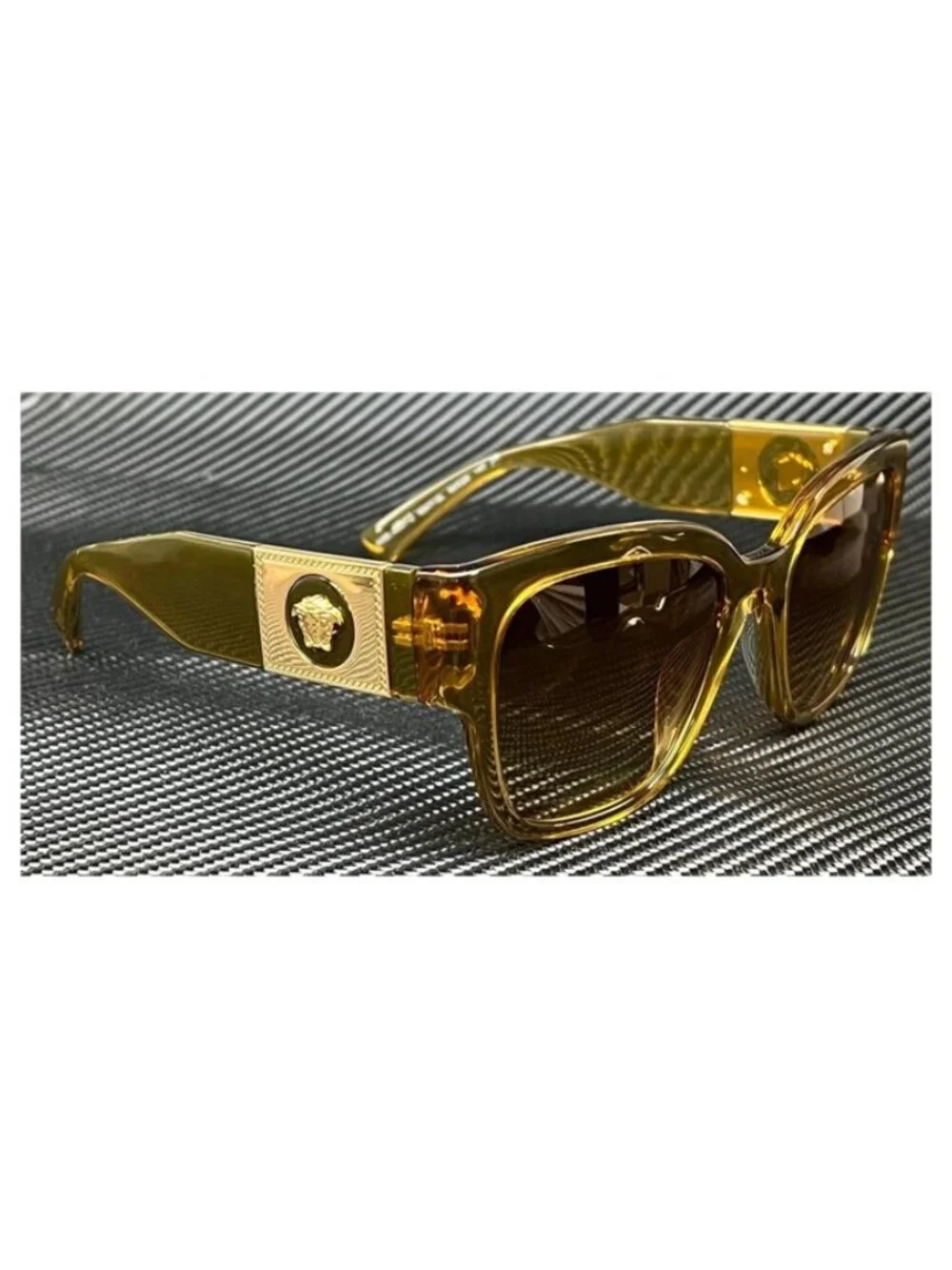 New Versace Women Transparent Honey Sunglasses 54-20-140